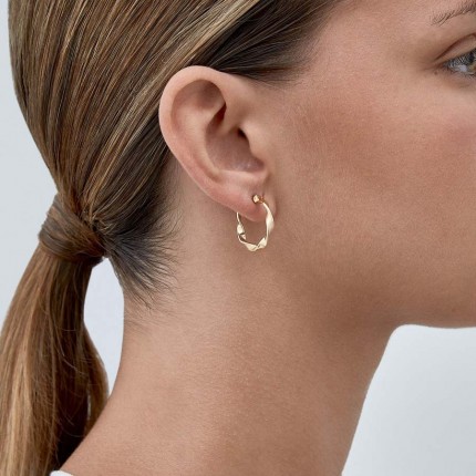 Pendientes Aro de oro amarillo retorcidos 9 KT 15mm