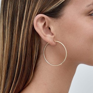 Pendientes de aro lisa de oro amarillo 9K 45MM