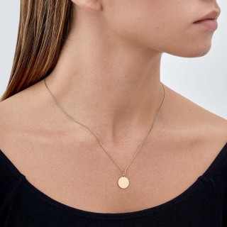 Colgante de oro amarillo 9K placa circular