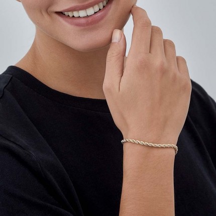 Corrente em ouro bicolor 9K com fio venezianos 3.5MM