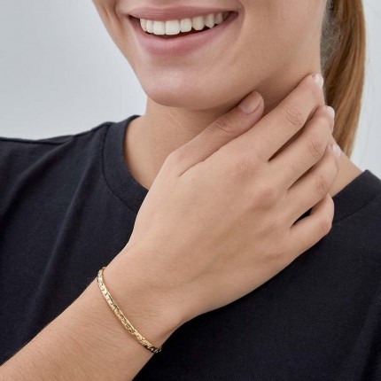 Corrente em ouro amarelo 9K haricot de 3.5MM