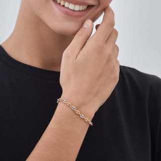 Corrente em ouro bicolor 9K com calabrote