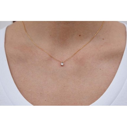 Collar de oro amarillo 9 KT de 42 cm con circonita