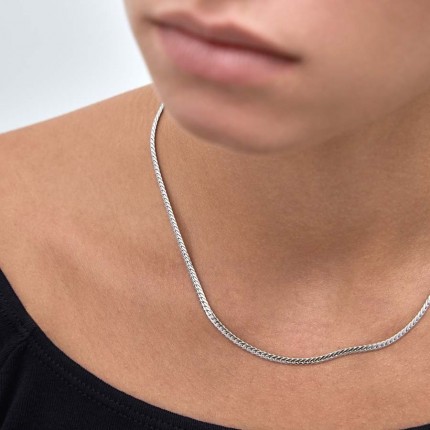 Cadena ajustable de oro blanco 9K