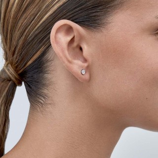 Brincos em ouro branco 9K com diamante 0.04CT