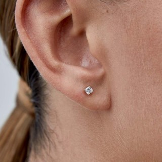 Pendientes de oro amarillo 9 KT con circonita 3X3MM