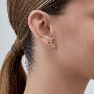 Pendientes de oro bicolor 9 KT con nudo