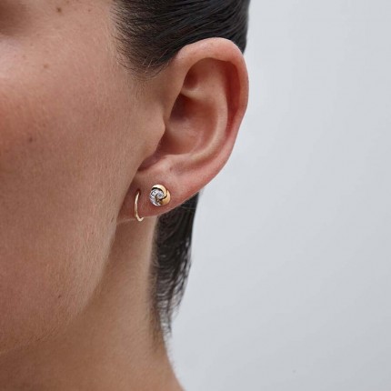 Pendientes de oro bicolor 9 KT con nudo