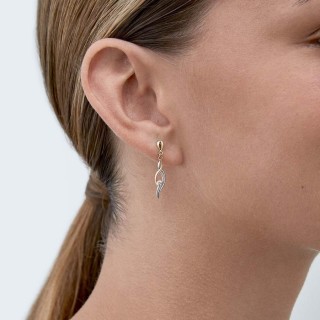 Pendientes de oro bicolor 9 KT con espiral