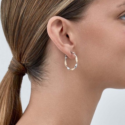 Pendientes Aro de oro bicolor 9 KT de 20mm