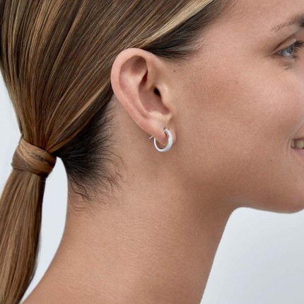 Pendientes Aro de oro blanco 9 KT de 10mm