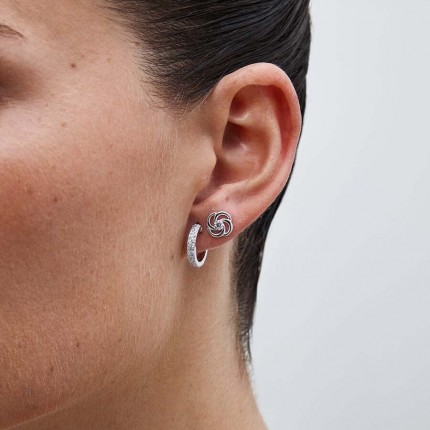 Pendientes Aro de oro blanco 9 KT de 10mm