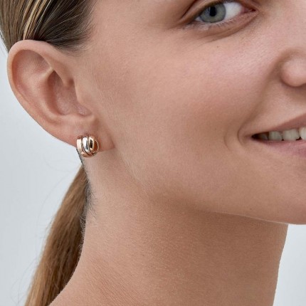 Pendientes Aro de oro tricolor 9 KT tubulares
