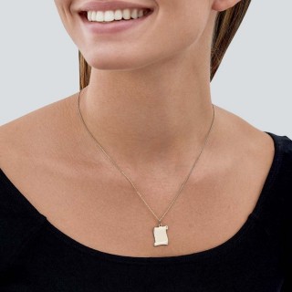Pendente em ouro amarelo 9K com pergaminho de anjo