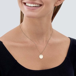 Pendente em ouro amarelo 9K com placa redonda