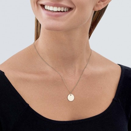 Colgante de oro amarillo 9K con placa circular