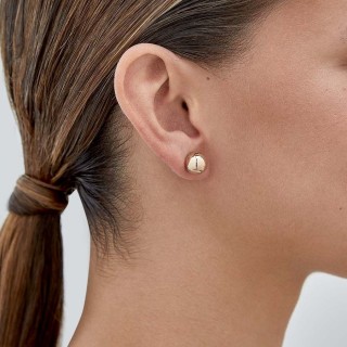 Pendientes bañados en oro con bola de 10MM