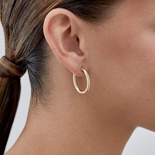 Pendientes de aro bañados en oro 15MM X 4MM