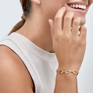 Pulsera de estaño chapada en oro, rodio y circonitas