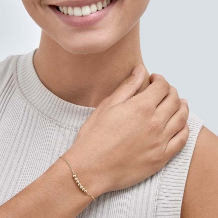 Pulseira banhada a ouro amarelo 7 bolas