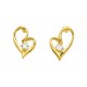 Pendientes corazones de oro amarillo de 18K con circonita