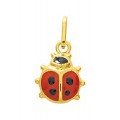 Pendente em ouro amarelo 18K com joaninha esmaltada