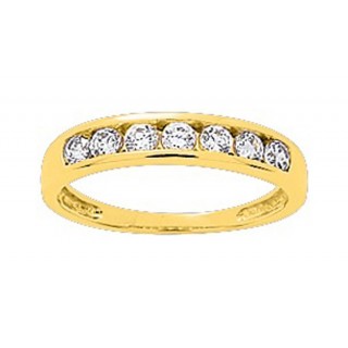 Anillo de oro amarillo 9K 1/2 alianza carril circonita