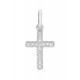 Colgante cruz de oro blanco de 18K con diamante 0.06 ct