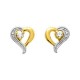 Pendientes corazón de oro amarillo de 18K. y circonita