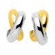 Brincos em ouro 18K bicolor de design s em X fecho pressão