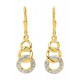 Pendientes de oro amarillo de 18K 3 aros entrelazados