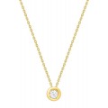 Collar de oro amarillo de 18K con diamante 0.18 ct en chatón