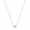 Collar de oro blanco de 18K de 42 cm con rosetón de diamantes 0.15 ct
