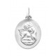 Medalha oval em prata com um anjo pensante
