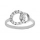 Anillo de plata 2 círculos entrelazados circonita