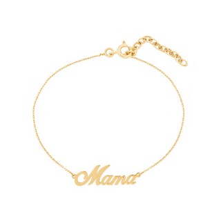 Pulseira plaqueada a ouro Mamá de 16+3 cm