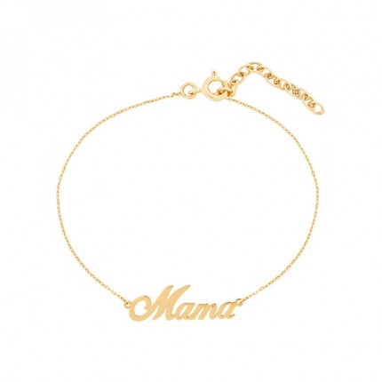 Pulsera bañada en oro Mamá de 16+3 cm
