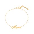 Pulseira plaqueada a ouro Mamá de 16+3 cm