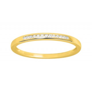 Meia aliança em ouro amarelo 18K em com 13 diamantes