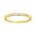 Meia aliança em ouro amarelo 18K em com 13 diamantes