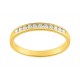 Media alianza oro amarillo 18K con 13 diamantes en carril