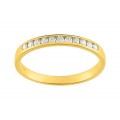Meia aliança em ouro amarelo 18K com 13 diamantes