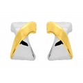 Brincos em ouro bicolor 18K em forma de X