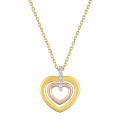 Colar em ouro tricolor 18K com 3 corações de zircónia