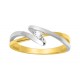 Solitario de oro bicolor 18K filigrana y diamante 0.08 ct