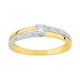 Sortija de oro bicolor 18K con diamante central pastille