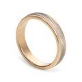 Aliança em ouro bicolor 9K fantasy ranhuras 4mm Oro Vivo