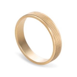Aliança em ouro amarelo 9K mate borda brilho 4,5mm Oro Vivo