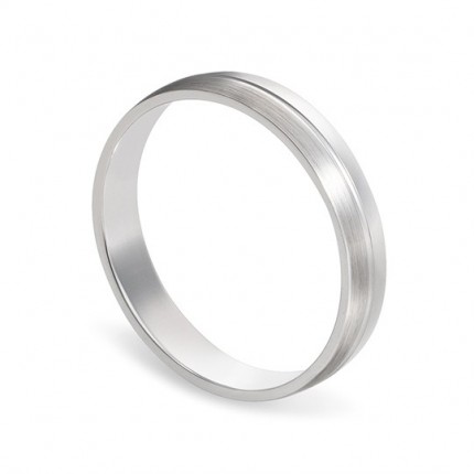 Aliança em ouro branco 9K com brilho de 4mm Oro Vivo