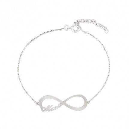 Pulsera de plata Infinito & Mamá 16+3cm